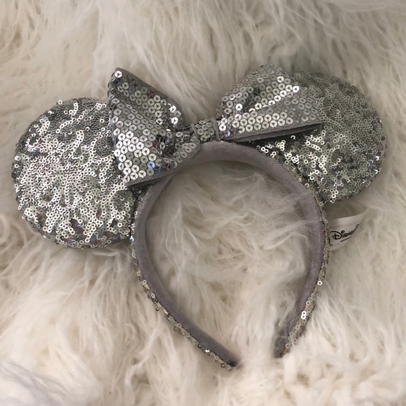 Disney Accessories - Disney Parks Silver Disney Mouse Ears Headband